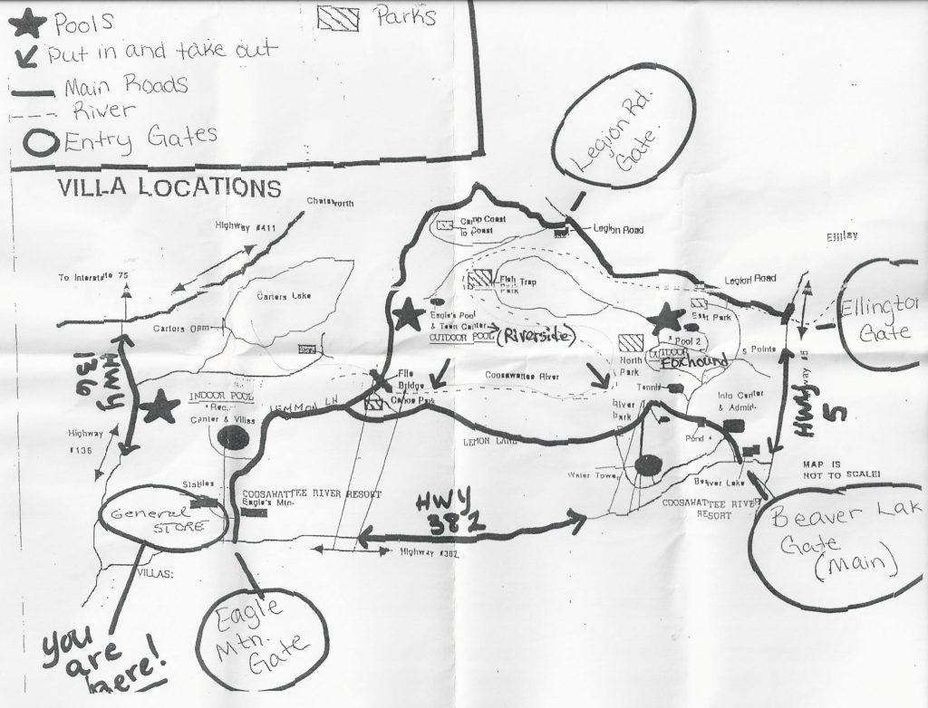 Coosawattee River Resort Map | N2Kayaking